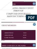 Research Paper:: Accelerating Productivity Through Computer Integrated Manufacturing (Cim)