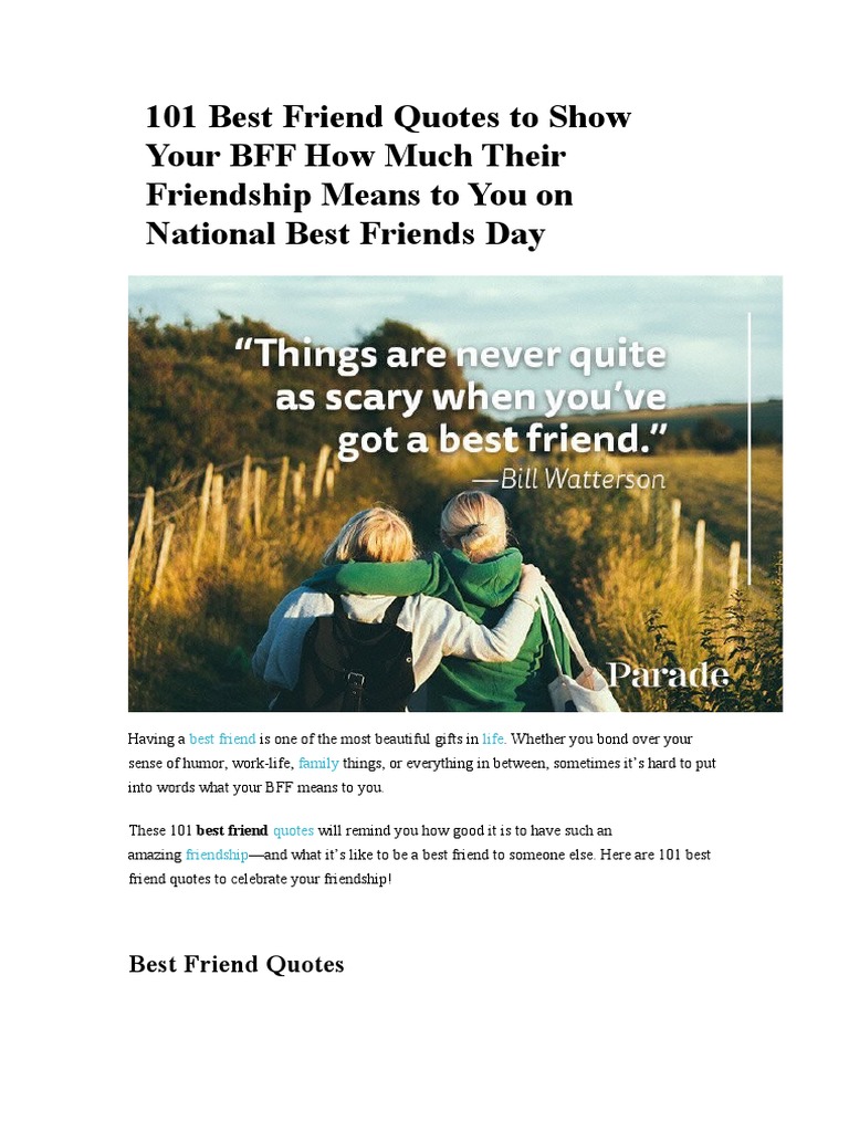 101 Best Friend Quotes to Celebrate Your BFF's Friendship - Parade