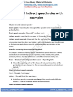 Direct and Indirect Speech Rules PDF With Examples