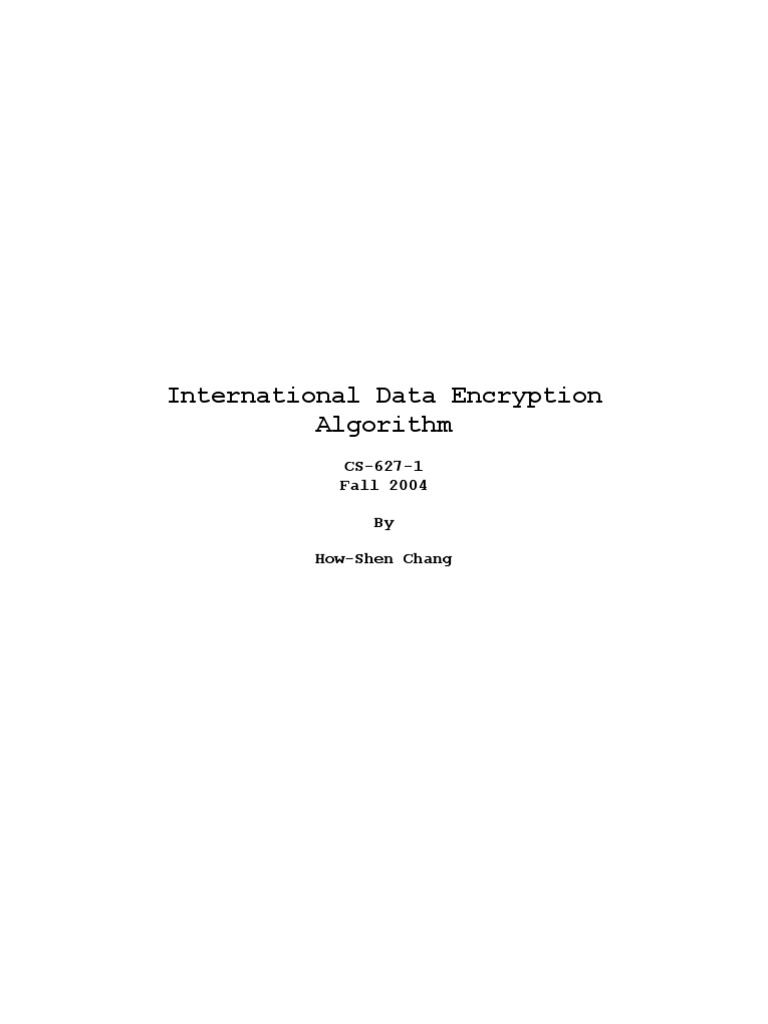 Understanding the International Data Encryption Algorithm | PDF ...