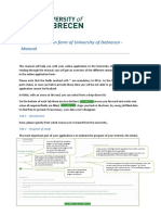 Public Application Form of University of Debrecen - Manual: TAB 1 - Introduction
