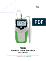 Td8620 Handheld Digital Teslameter: User'S Manual