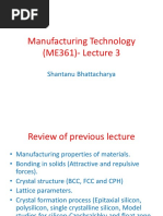 Manufacturing Technology (ME361) - Lecture 3: Shantanu Bhattacharya