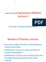 Manufacturing Science (ME361) : Instructor: Shantanu Bhattacharya