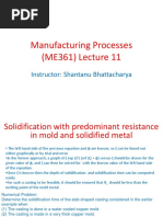 Manufacturing Processes (ME361) Lecture 11: Instructor: Shantanu Bhattacharya