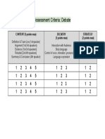 Debating Assessment Criteria