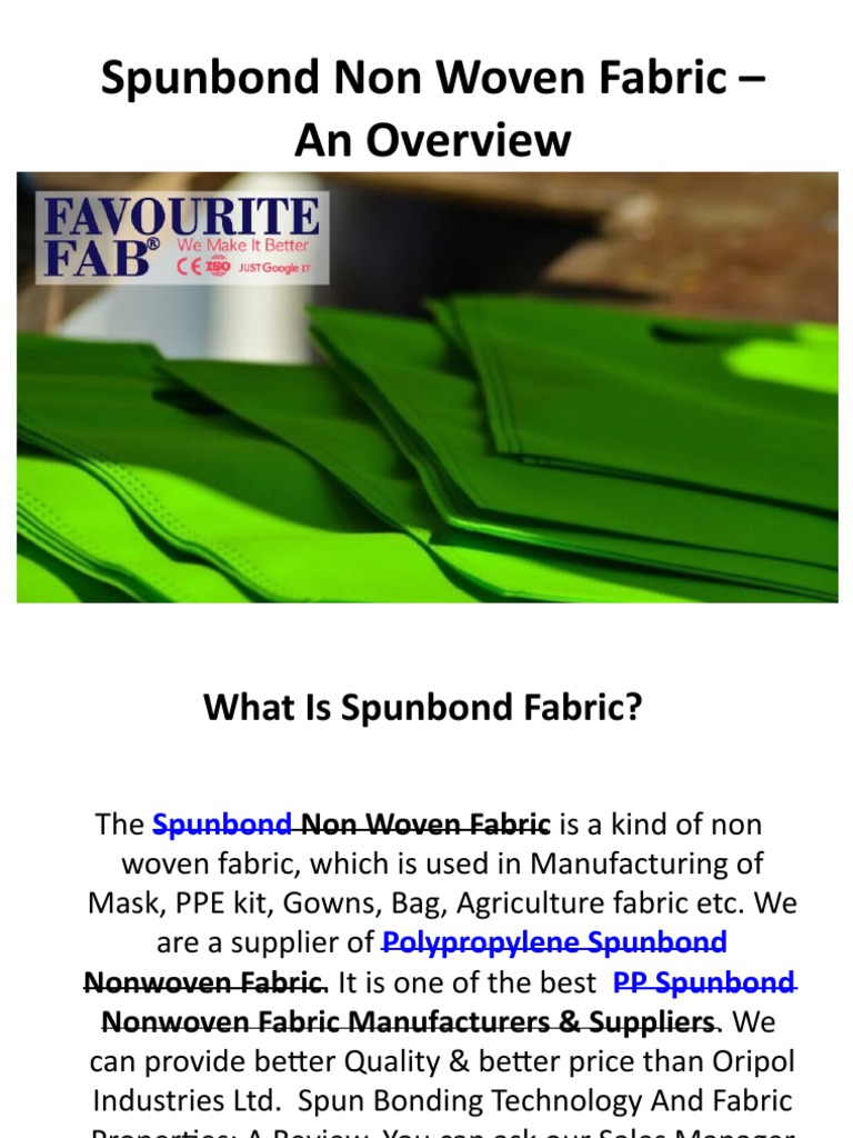 Spunbond Non Woven Fabric - An Overview - Favourite Fab | PDF