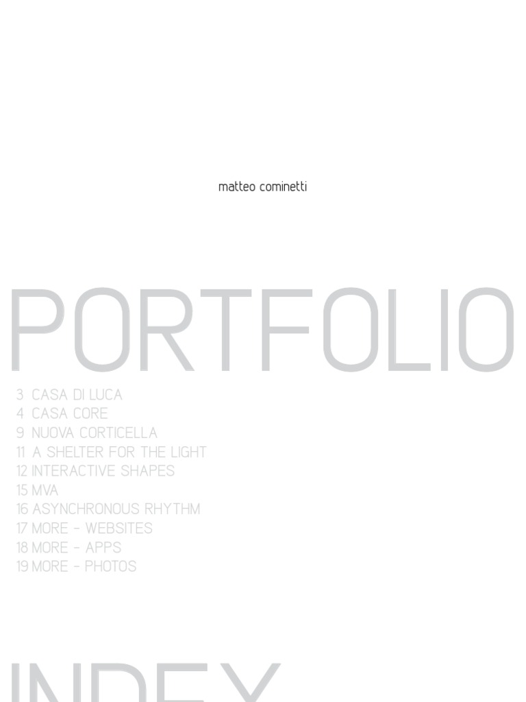 Matteo Cominetti Architectural Portfolio | PDF | Adobe Air | Adobe Flash