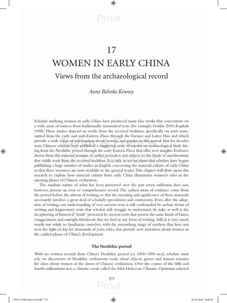 17 Women in Early China: Views From The Archaeological Record | PDF