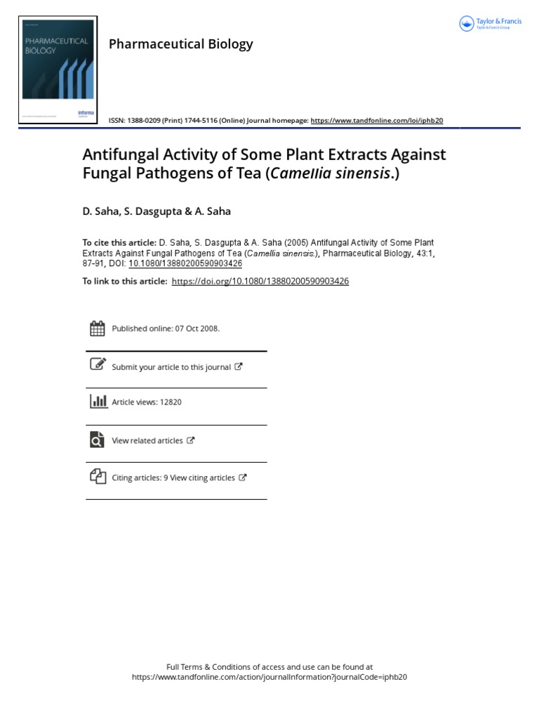 Antifungal Activity of Some Plant Extracts Against Fungal Pathogens of ...