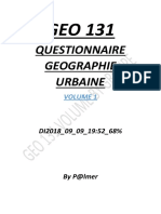 GEO 131 QUESTIONNAIRE DE GEOGRAPHIE URBAINE BY P@LMER VOULUME 1