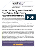 15 - 08 - 13 - Facing Facts - 44% of Bell's Palsy Patients Do Not Receive Recommended Treatment - Facial Palsy UK