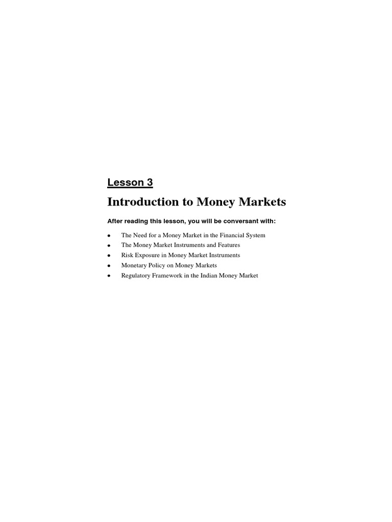 3 Money Market | PDF | Repurchase Agreement | Money Market