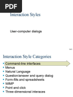 Interaction Styles: User-Computer Dialogs