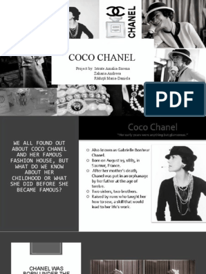 Coco Chanel: Project By: Istrate Amalia-Sorena Zaharia Andreea