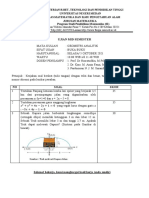 Soal Ujian Mid Semester Geometri Analitik