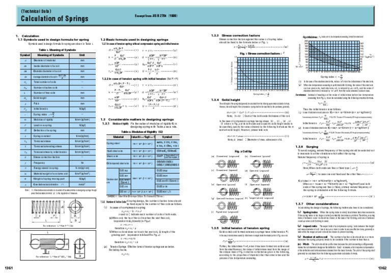 Spring Design Calculation Guidelines | PDF | Young's Modulus | Buckling