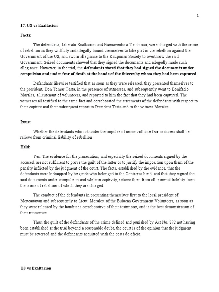 Duress as a Defense Against Criminal Liability for Rebellion PDF