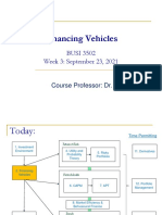Financing Vehicles: BUSI 3502 Week 3: September 23, 2021