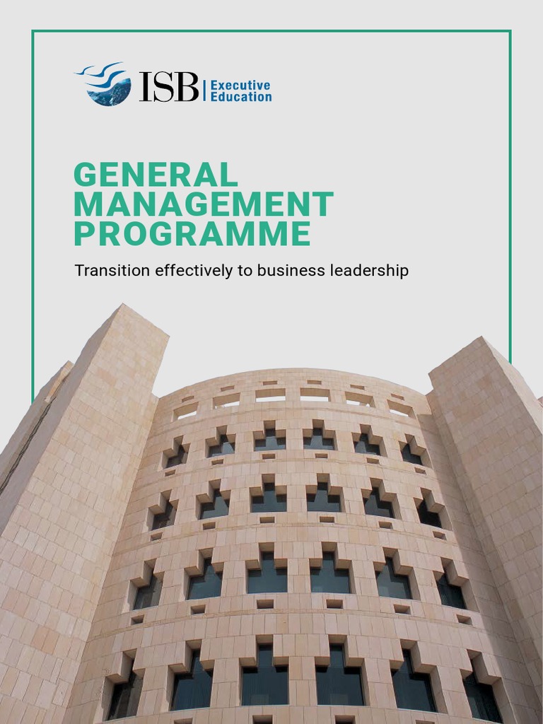 General Management Programme: Transition Effectively To Business ...