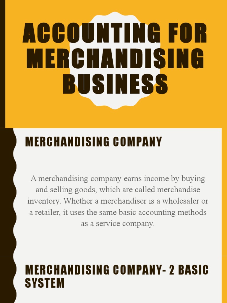 Accounting For Merchandising Business PDF Discounts And Allowances