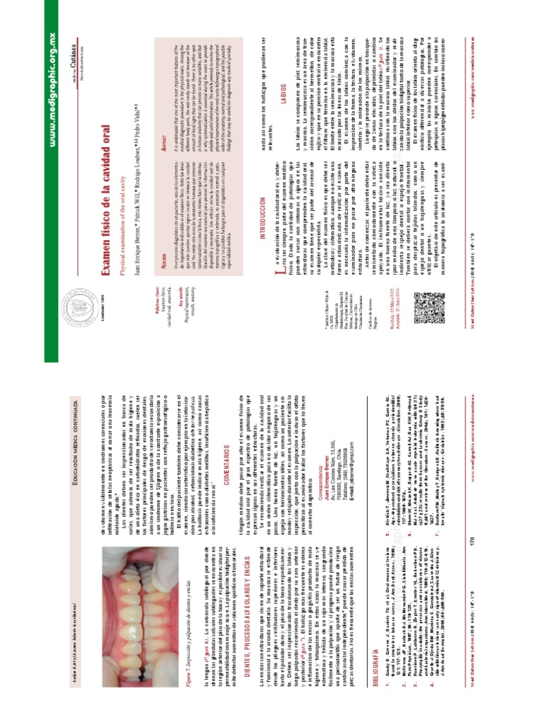 Examen Físico de La Cavidad Oral | PDF | Lengua | Boca