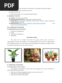 Lesson Plan Life Cycle of Plants