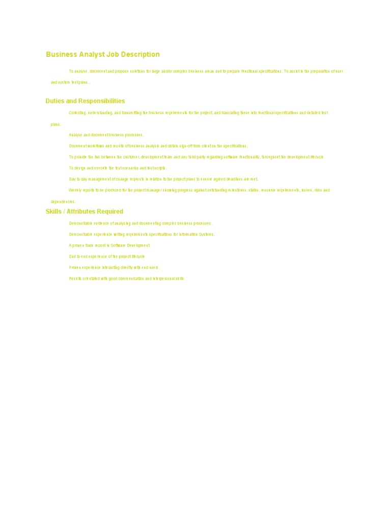 Business Analyst Role Overview | PDF | Business | Computers