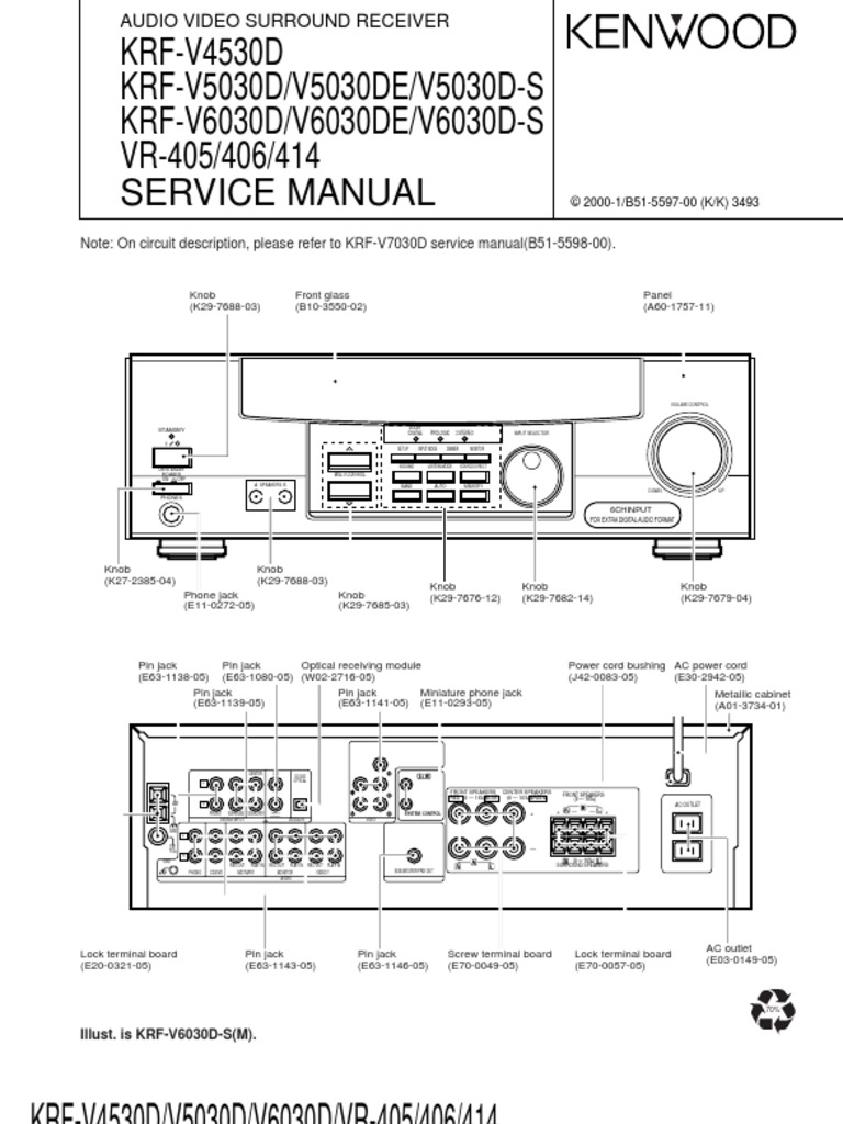 Kenwood VR 406 Service Manual | PDF | Loudspeaker | Computer
