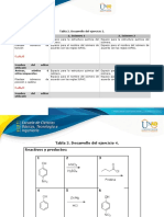 Tablas de desarrollo de ejercicios de isómeros y mini rutas sintéticas