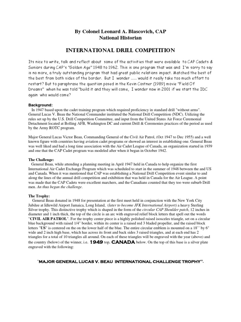 International Drill Competition Overview | PDF | Civil Air Patrol ...