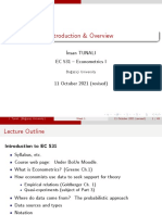 Introduction & Overview: Insan TUNALI EC 531 - Econometrics I