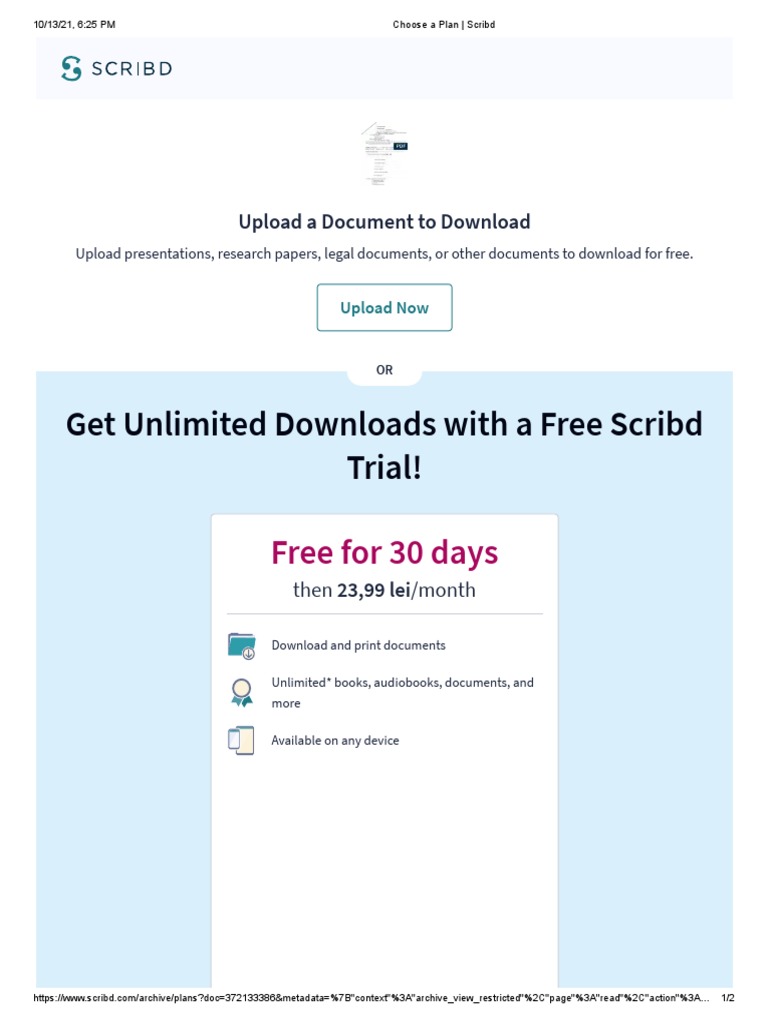 Choose A Plan - Scribd | PDF