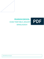 Exam Timetable January 2021 Bangladesh: Pearson Edexcel