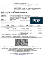 RUC: 20600597940 Boleta de Venta Electrónica: Smartfit Peru S.A.C
