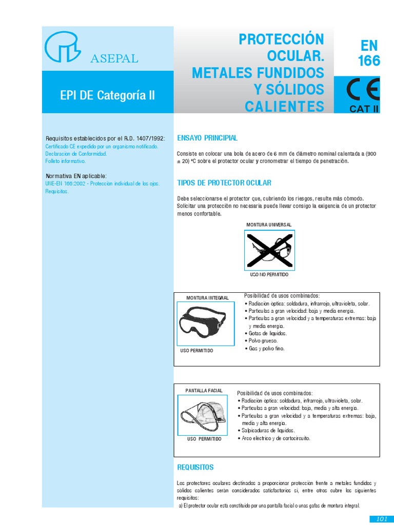 Gafas de Protección Ocular EN 166 | PDF | Soldadura | Construcción