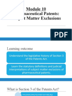 Pharmaceutical Patents: Subject Matter Exclusions
