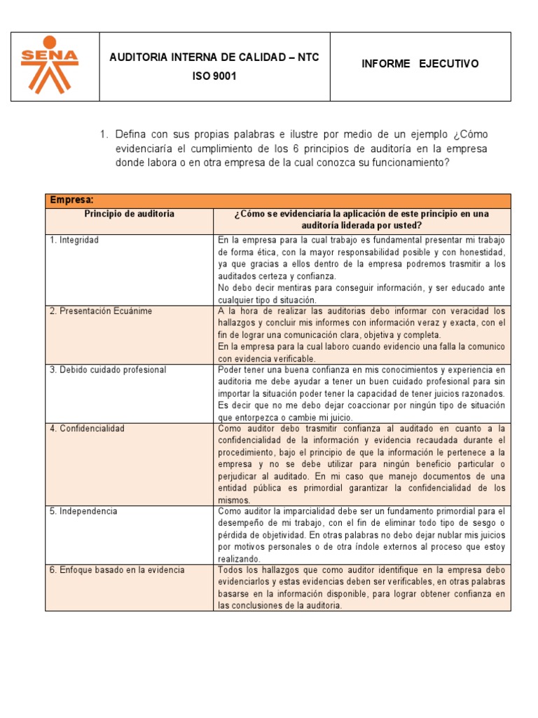 Auditoria Interna de Calidad - NTC Iso 9001 | PDF | Auditoría | Contralor