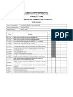 Checklist Form: Lembaga Peperiksaan Malaysia Kementerian Pelajaran Malaysia