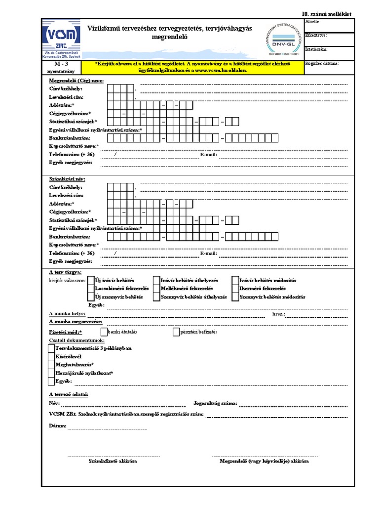 VCSM ZRT 10 Mellekelet | PDF