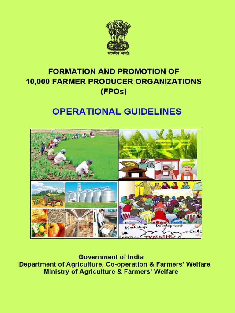 FPO Formation Guidelines in India | PDF | Sustainability | Agriculture