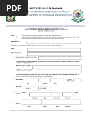 Registration form