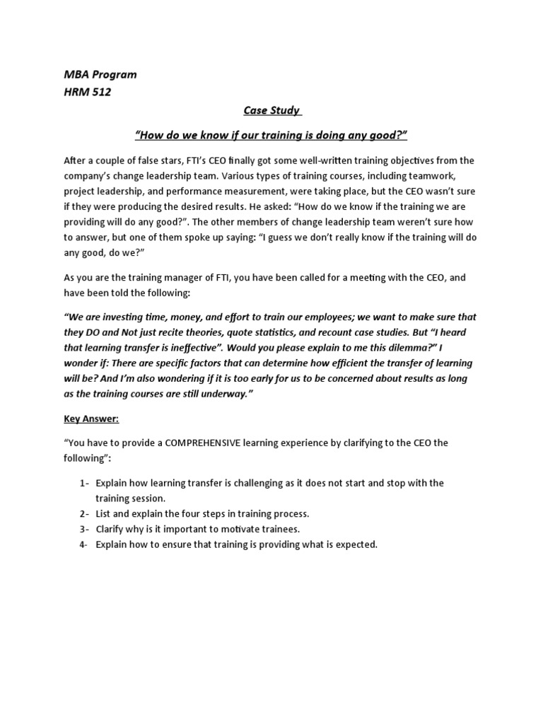 Case Study Training PDF