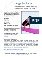 Ashtanga Sadhana: Ashtanga Yoga and Self-Practice Retreat With Lucy Crawford at Samsø Island, August 5-10, 2018