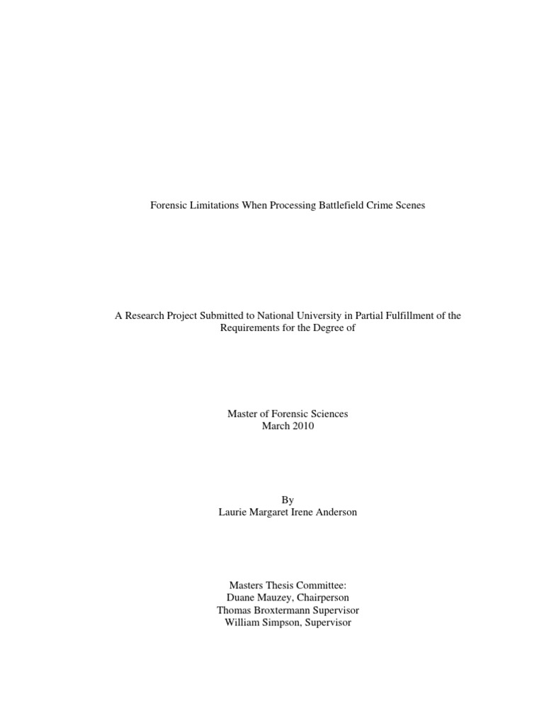 Actual Thesis | PDF | Crime Scene | Forensic Science