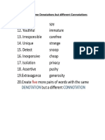 Denotations vs. Connotations Study Sheet