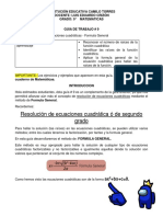 Guia de Trabajo # 9 - 9° - Matematicas