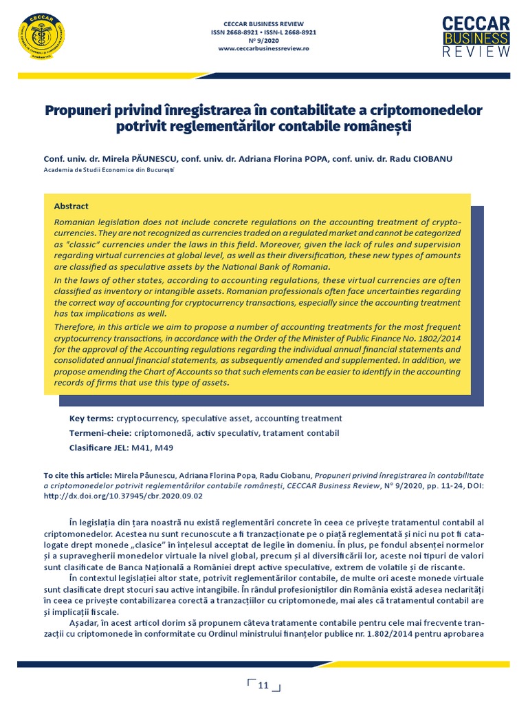 Romanian Crypto Accounting Guide | PDF | International Standard Serial  Number | Cryptocurrency