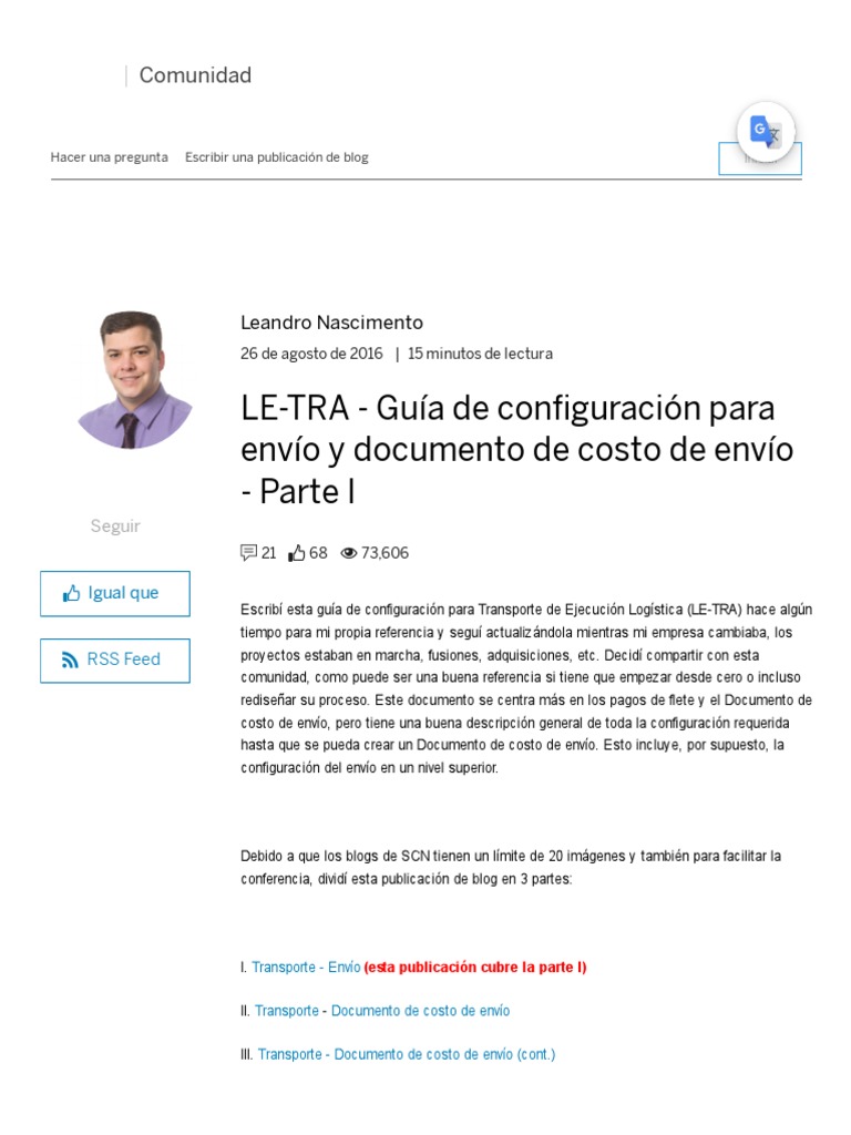 LETRA Config Guide For Shipment & Shipment Cost Document Part I