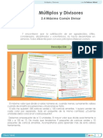 Múltiplos y Divisores: 2da Unidad